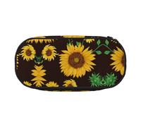 FEYUNYAN Federmäppchen mit großer Kapazität, ästhetisch, auslaufsicher, Segeltuch, mit Reißverschluss, schöne Sonnenblumen-Federmäppchen für Damen und Herren, leichte tragbare Schreibwarentasche für