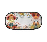 FEYUNYAN Federmäppchen mit großer Kapazität, ästhetisch, auslaufsicher, Segeltuch, mit Reißverschluss, Sommerblumen, botanisches Federmäppchen für Damen und Herren, leichte tragbare Schreibwarentasche