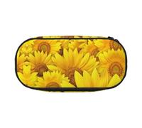 FEYUNYAN Federmäppchen mit großer Kapazität, ästhetisch, auslaufsicher, Segeltuch, mit Reißverschluss, Sonnenblumen, Federmäppchen für Damen und Herren, leicht, tragbar, Schreibwaren, Federmäppchen