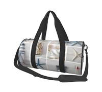 FEYUNYAN Große Kapazität, runde Seesack, Flaschenmuschel-Seestern, geräumige Reisetasche mit verstellbarem Riemen, wasserabweisender Turnbeutel für Sport, Strand, Wochenendausflüge, Flasche Muschel