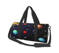 FEYUNYAN Große Kapazität, runde Seesack, Solar-Galaxy, geräumige Reisetasche mit verstellbarem Riemen, wasserabweisender Turnbeutel für Sport, Strand, Wochenendausflüge, Solar Galaxy, Einheitsgröße