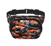 FEYUNYAN Große quadratische Hüfttasche, doppellagig, Crossbody-Bauchtasche, wasserabweisend, Köpertasche mit verstellbarem Gürtel und Anti-Diebstahl-Tasche zum Wandern, Radfahren, japanische