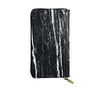 FEYUNYAN Lange Clutch-Geldbörse aus hochwertigem Leder für Damen, großes Fassungsvermögen, Ausweis-Organizer mit Reißverschlusstasche, schwarz-weißer Marmor, lange Geldbörse für Damen (Reisen, Büro