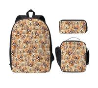 FEYUNYAN Schulrucksack für Mädchen und Jungen, Labrador Retriever Hunde Druck Schultasche 3er Set, 15 Zoll Laptop Rucksack, Isolierte Lunchtasche Federmäppchen Mittelschultasche für Teen Jugend