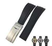 FFHAO 20 mm 21 mm Gummi-Armband für Rolex GMT Oysterflex Daytona Submariner Deepsea Seiko wasserdichtes Armband, 20 mm, Achat