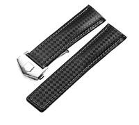 FFHAO 20 mm 22 m Kohlefaser-Muster Echtleder-Armband für TAG HEUER MONACO Series Armbanduhren, 20mm, Achat