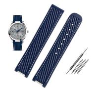 FFHAO 20 mm Uhrenarmband aus Silikon mit gebogenem Ende und Metall für Omega-Armband Seamaster 300 Aqua Terra AT150 8900 + Werkzeug, 20 mm, Achat