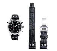 FFHAO 21 mm 22 mm weiches italienisches Rindsleder Uhrenarmband für IWC Pilot Mark 18, weiches braunes Uhrenarmband, Faltschließe, 22mm Mark On, Achat