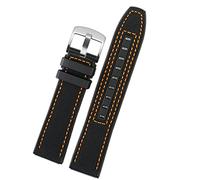 FFHAO 22 mm Herren-Uhrenarmband aus Segeltuch aus Gummi für MIDO M038/M038431A Serie Soft Watchbands, 22mm, Achat