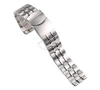 FFHAO 22 x 20 mm silberfarbenes Edelstahl-Uhrenarmband für Swatch-Uhren, Metallarmband, Faltschließe, 22mm, Achat