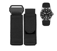 FFHAO 22mm 24mm Nylon Uhrenarmband Für Seiko Tudor Rolex BR Klettverschluss Sport Uhrenarmband Stahlschnalle NATO Strap Schwarz Blau, 22 mm, Achat