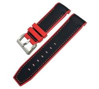 FFHAO 23mm 22mm Weiches Naturkautschuk Uhrenarmband Für Blancpain Fifty Fathoms Silikon Uhrenarmband Armband Zweifarbig Schwarz Blau Armbänder, 23 mm, Achat