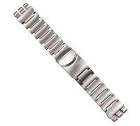 FFHAO 24 x 26 mm Massives Edelstahl-Uhrenarmband für Swatch - Silbernes Uhrenarmband für Herren - faltbares Armband, 26mm, Achat