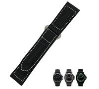 FFHAO 24mm Carbon Fiber Uhrenarmband schwarz für Panerai Pam 01661/00441 Uhrenarmbänder Herren Zubehör, 24mm, Achat