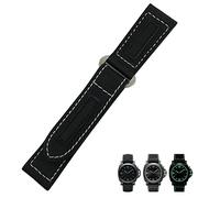 FFHAO 24mm Carbon Fiber Uhrenarmband schwarz für Panerai pam01661/00441 Uhrenarmbänder Herren Zubehör, 24mm, Achat