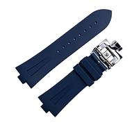 FFHAO 25 mm x 8 mm Silikon-Gummiarmband für Vacheron Constantin Overseas Watch Bnad schwarz blau wasserdichtes Sportarmband, 25mm, Achat