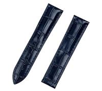 FFHAO Echtes Bambus-Kalbsleder-Armband für Omega Seamaster Speedmaster 300 DeVille mit Logo, 22mm-Gold Buckle, Achat