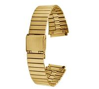 FFHAO Für Casio Stahl-Armband A158 / A159 / A168 / A169 / B650 /AQ230 / 700 kleines goldfarbenes Uhrenzubehör, konvexe Öffnung, 18 mm, schwarzes Armband, 18 mm, Achat