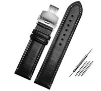 FFHAO Für Ersatz Citizen AT8020 JY8078 armband echtes lederarmband 23mm blau Uhrenarmband mit faltschließe armband, 23 mm, Achat