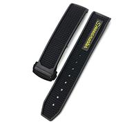 FFHAO Für Omega Speedmaster Uhrenarmband Edelstahl Faltschließe 20 mm 21 mm 22 mm Gummi Silikon Uhrenarmband, 22 mm, Achat