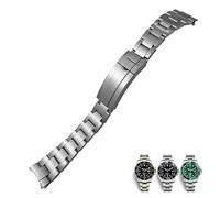 FFHAO Für Rolex Submariner Oysterflex GMT 20 mm Uhrenarmband Armband 904L Edelstahl Glide Faltschließe Uhrenarmband, 20 mm, Achat