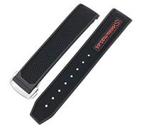 FFHAO Gummi-Uhrenarmband für Omega Speedmaster 20 mm 22 mm Uhrenarmband Edelstahl Faltschließe, 20 mm, Achat