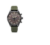 FFHAO Hohe Dichte Nylon Rindsleder Uhrenarmband Für IWC PILOT Portugal Stoff Uhrenarmband 20mm 21mm 22mm Armband Schwarz Armygreen Blau Rindsleder Handgelenk Gürtel, 21 mm, Achat