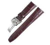 FFHAO Leder Echtes Rindsleder Armband Für IWC Portugieser Porotfino Familie PILOT'S Uhren 20mm 21mm 22mm Uhrenarmband Faltschließe, 22 mm, Achat