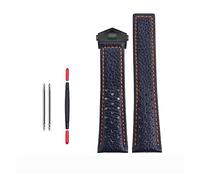 FFHAO Uhrenarmband aus echtem Kalbsleder, 22 mm, für Heuer-Armband, Monaco Carrera, hochwertiges Lederarmband, 22 mm, Blau