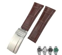 FFHAO Uhrenarmband aus echtem Leder, 20 mm, für Rolex Yatch Master Submariner Daytona Schwarz Grün Alligator Muster Uhrenarmband, 20 mm, Achat