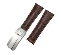 FFHAO Uhrenarmband aus echtem Leder mit Metallenden, für Rolex Daytona SUB Submariner GMT Master Yacht, 20 mm, grün-blau-schwarzes Band, 17,5-18,5 cm Handgelenk, 20mm Black, Achat