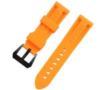 FFHAO Uhrenarmband aus Gummi für Panerai Uhrenarmband, Silikon, wasserdicht, Schwarz/Orange, 22/24 / 26 mm, 26 mm, Achat