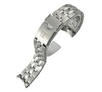 FFHAO Uhrenarmband aus massivem Edelstahl, 22 mm, 21 mm, für Tissot Seastar T120417, T120407, T120, silberfarben, Uhrenteile, 22 mm, Achat