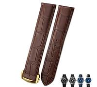 FFHAO Uhrenarmband aus Rindsleder, 18 mm, 19 mm, 20 mm, für Omega Seamaster 300 Speedmaster Uhrenarmbänder, 18 mm, Achat