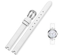 FFHAO Uhrenarmband aus Rindsleder, geeignet für Tissot gekerbtes Armband 1853 Flamenco-Serie T003/209, Damenuhrenkette 8, 10, 12 mm, Schwarz, 12mm, Achat