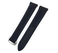 FFHDJL 20 mm Canvas-Leder-Armband für Omega Seamaster 300 Speedmaster AT150 Planet Ocean Nylon-Uhrenarmband