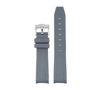 FFHDJL 20 mm Natur-Fluorkautschuk-Uhrenarmband mit gebogenem Ende. Ersatz für Rolex-Armband. Neue grüne Submariner Explorer 2 Rollen-Uhrenarmbänder(Grey)