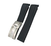 FFHDJL 21mm 22mm Schwarz Rot Blau Gummi Armband Für Rolex DEEPSEA Sea-Dweller Submariner 41mm Tauchen Wasserdichte Silikon armband(Black,22mm DEEPSEA)