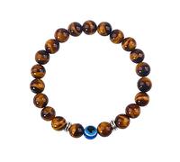 FFWTPY Evil Eye Armband für Damen Herren Böser Blick Naturstein Perlenarmband Vulkanstein Tigerauge Armkette Geschenk für Familie Freunde Geburtstag Weihnachtssegen Festivalgeschenk