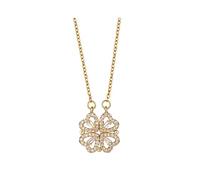 FFWTPY Kleeblatt Halskette mit Kristall Anhänger Glücksbringer Schmuck Damen Kette Elegant Zeitlos Klassisch Stilvoll