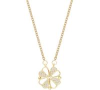 FFWTPY Kleeblatt Halskette mit Kristall Anhänger Glücksbringer Schmuck Damen Kette Elegant Zeitlos Klassisch Stilvoll