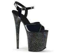 FgdeupY 20CM Damen Exotische High Heel Sandaletten Plateau Stiletto Pole Dance Schuhe,Schwarz,40 EU