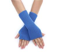 FGDTREE Farbige Strickhandschuhe für den Winter, halbe Finger, dick, hält warm, Weihnachten, verlängertes Handgelenk für Freundin, Länge für Herren und Damen, königsblau, One size