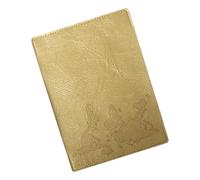 FGDTREE Reisepasshülle aus Leder mit anpassbarer Weltkarte, Handarbeitsset, Reisezubehör für Reiseerinnerung, gold, 19.5cm*13.5cm