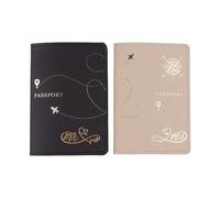 FGDTREE Reisepasshülle für Paare, PU-Leder, Reisepasshülle, Hochzeit, Reisegeschenk, kompakt, organisiert, für Paare, Reisepässe, 2 Stück, Cfand Kh, Pointer