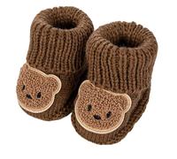 FGDTREE Socken für Neugeborene mit Bärenmotiv und gerippten Bündchen, bequeme Babysocken, Wollsocken, Paar für sicheres 0-12 Monate warmes Baby, braun, Einheitsgröße