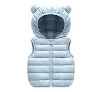 FGUUTYM Kinder Weste Mädchen Warm, Pufferweste Kinderweste mit Kapuze Winterweste Parka Ärmellose Kapuzenjacke Steppjacke Winter Winddicht Kälteschutz Kinderjacke Steppweste Softshelljacke