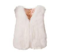 FGUUTYM Kunstfell Weste Damen Winter Warm Faux Pelz Weste Mantel Jacke Fellweste Damen Pelzweste Fell Fleeceweste PlüSchweste Herbst Winterweste Kurzweste Damenwesten äRmellos Winterjacke Fleecejacke