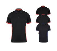 FH355 Finden+Hales Kontrast-Polo Kurzarm Black L