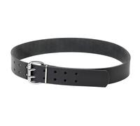 FHB Ledergürtel CARSTEN 85001 Doppeldorn Gürtel aus Rindleder schwarz 70-140 cm, Farbe: 20 schwarz, Größe: 75